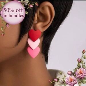 Color Block Heart Drop Earrings